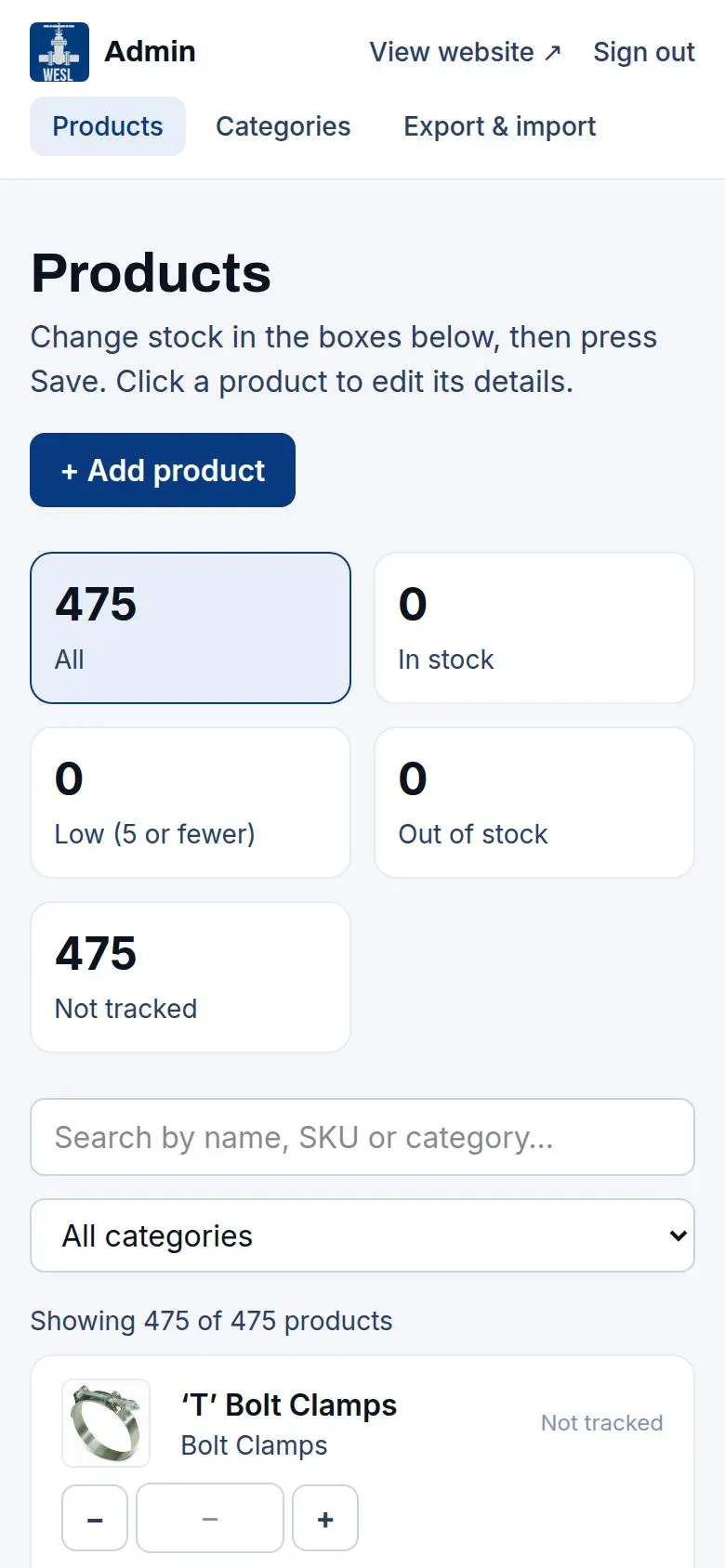 An admin panel that fits in a pocket
