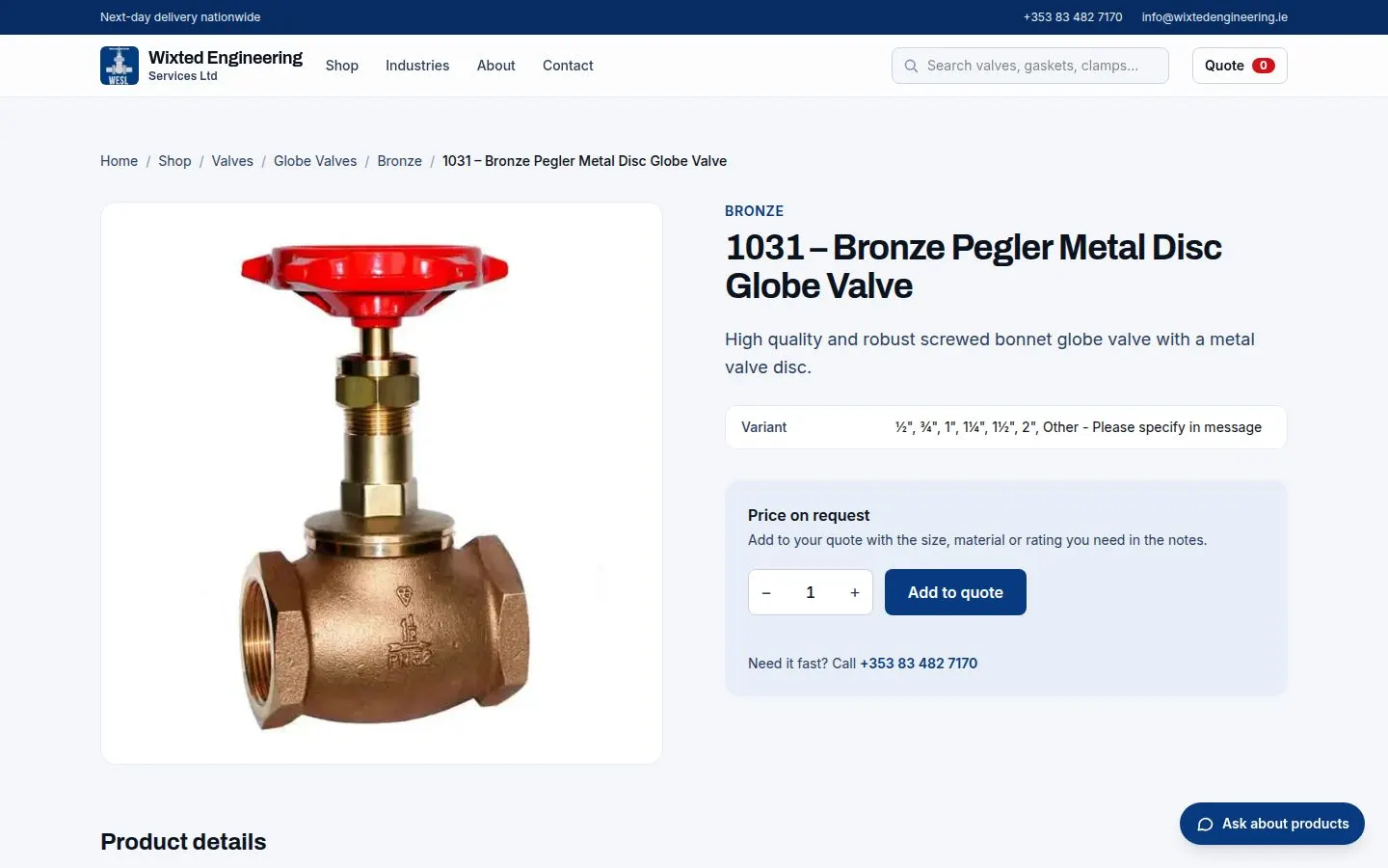 Product pages built for engineers